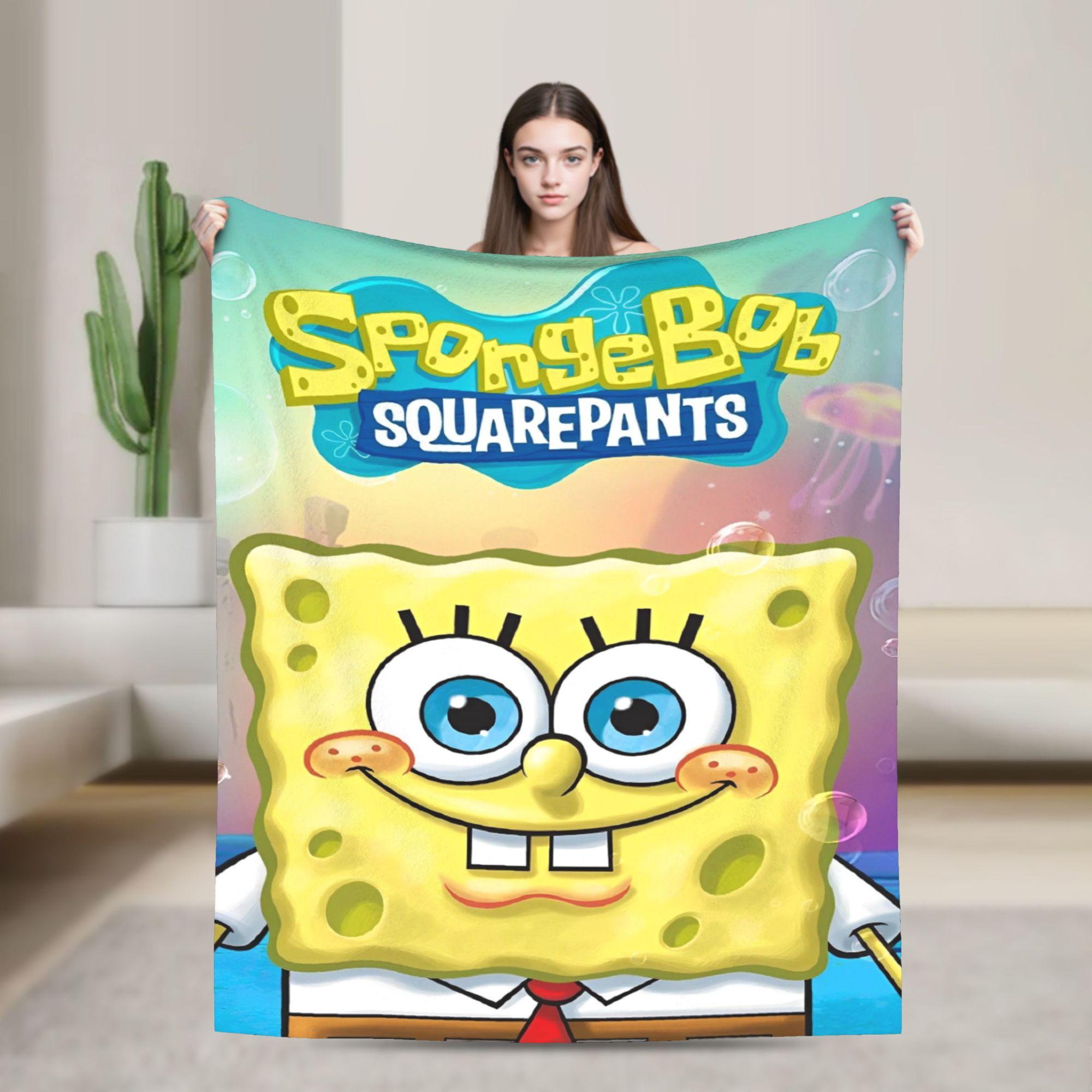 

Blanket Cartoon Anime SpongeBob SquarePants Flannel Funny Warm Throw Blankets for Bedspread Spring/Autumn 75x90cm