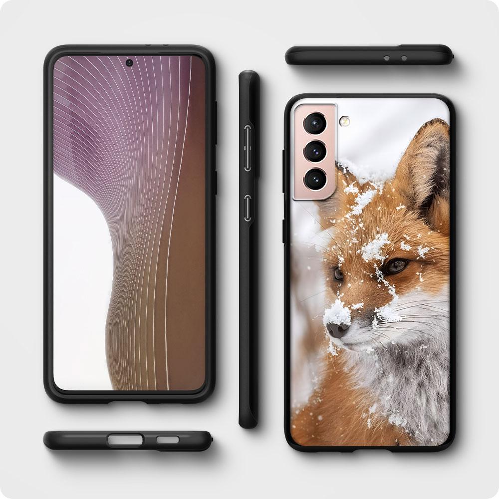 Cute The Fox Animal Case for Samsung Galaxy S23 S21 S20 FE S24 S22 Ultra S10 S10e S9 Plus Soft Black TPU Phone Cover Bumper