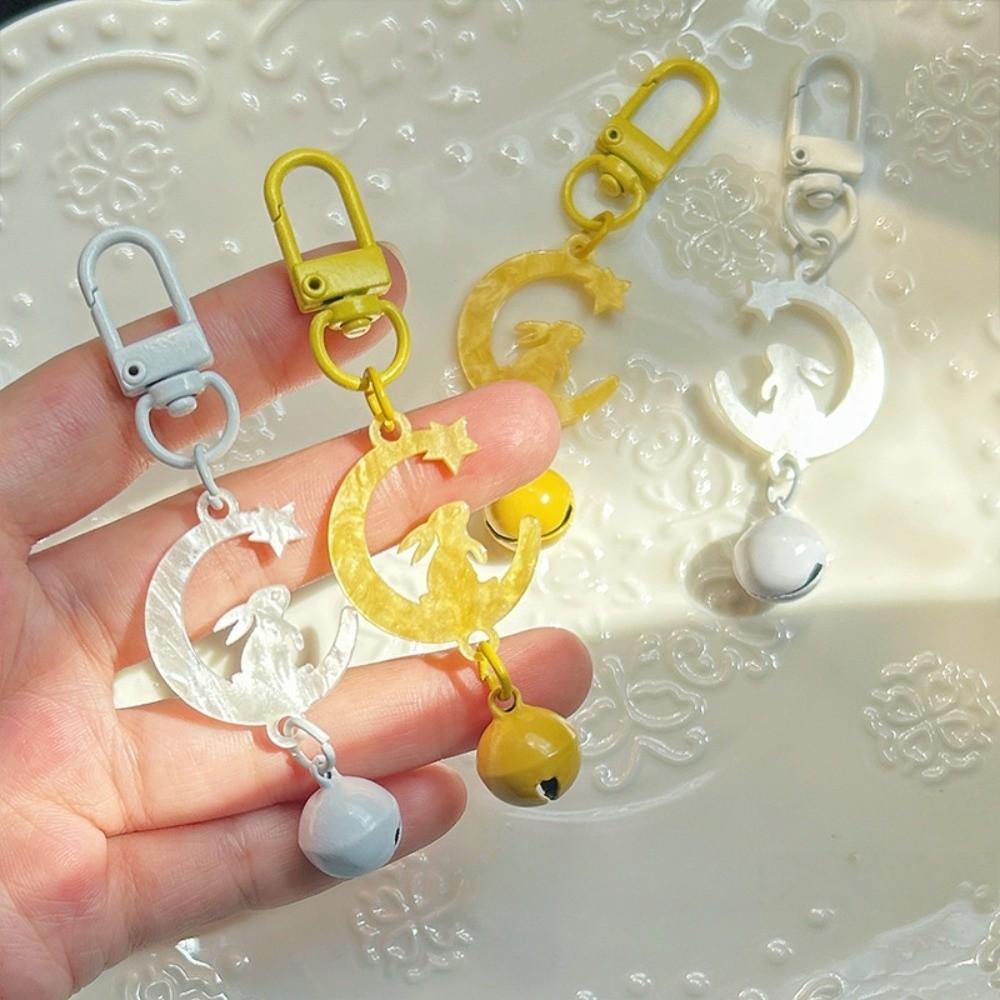 Auspicious Moon Bunny Pendant Cute Rabbit Key Ring Car Key Holder Mid-Autumn Key Chain Friends