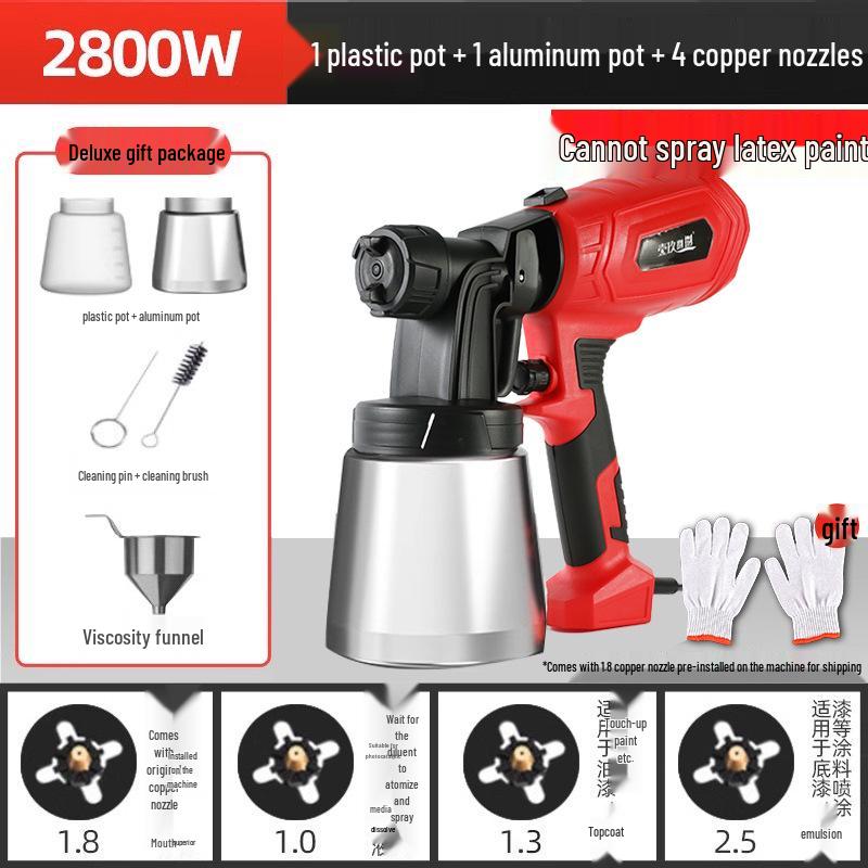 Electric Paint Spray Gun, High-Power 220V, Small Latex Sprayer for Household Use, High Atomization.