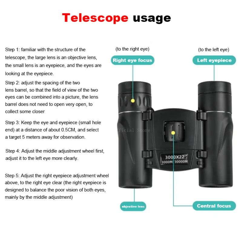 טלסקופ 3000X22 50000 מ' זום BAK4 HD מקצועי עוצמתי משקפת טווח ארוך פריזמטי נייד מונוקולר לקמפינג