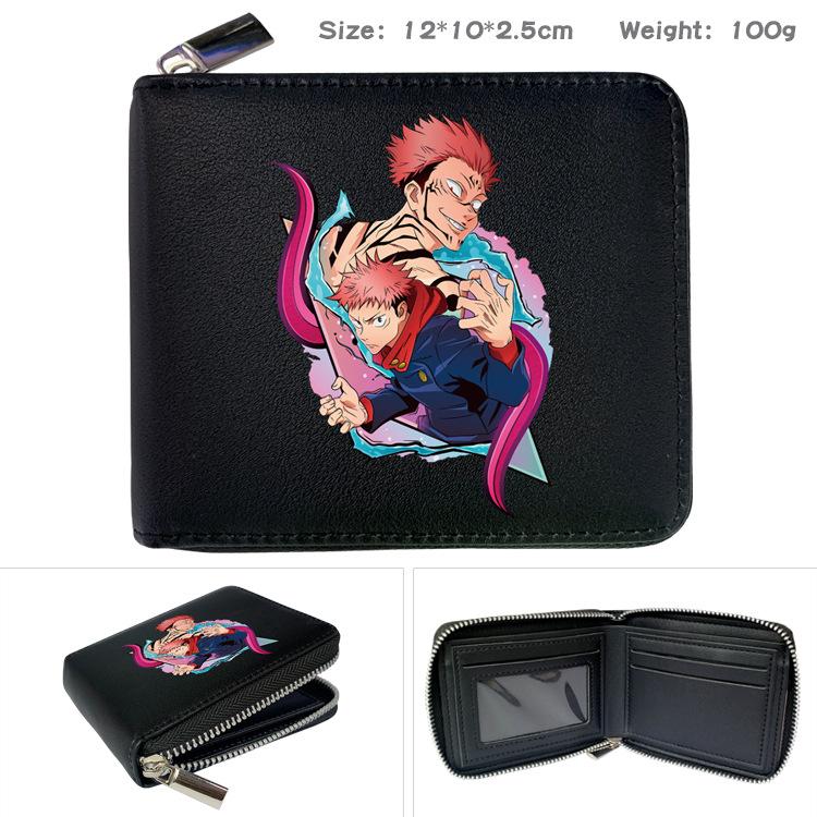 Jujutsu Kaisen Anime Zip PU Wallet Cartoon Print Coin Purse Large Capacity Card Holder Gojo Satoru Sukuna 1pcs