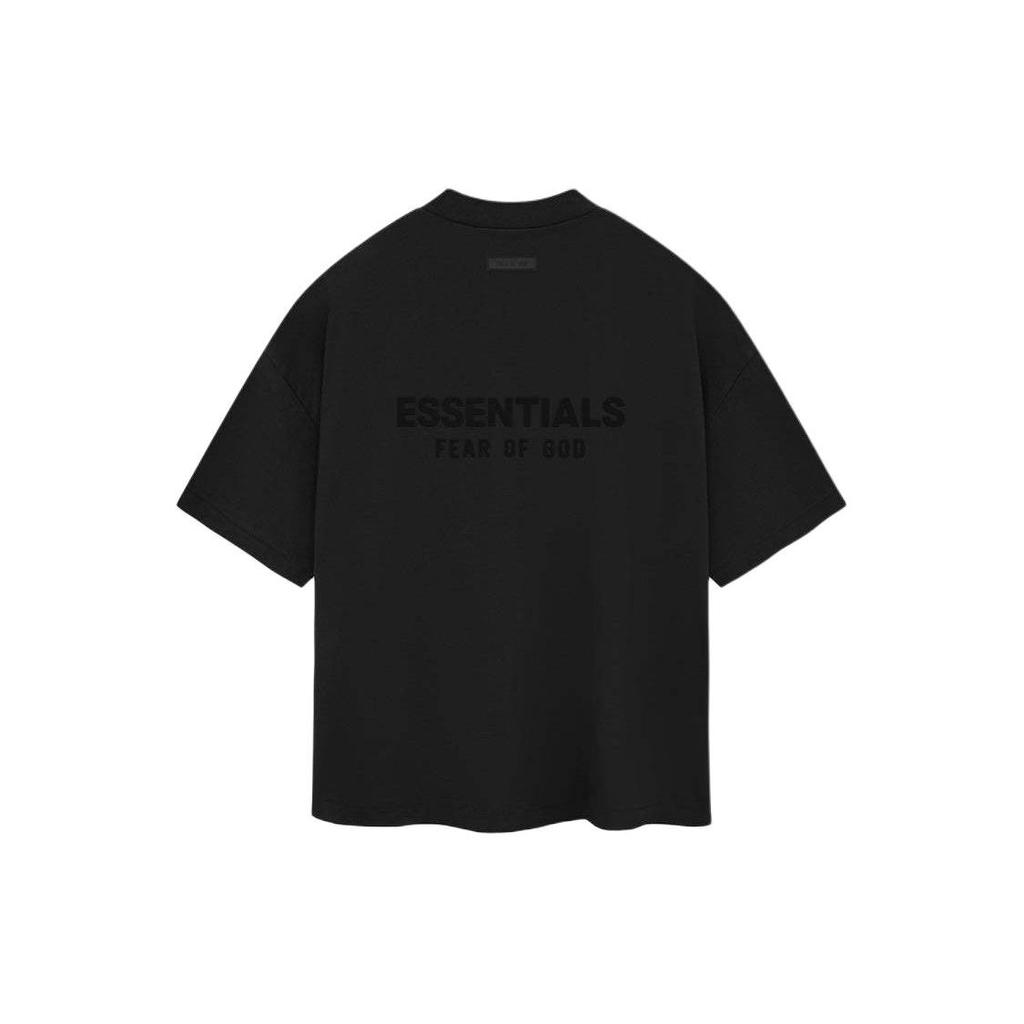 Fear of God Essentials V Neck T-Shirt Jet Black Men Tops 125SP244214F