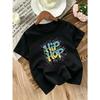 European Sizes Children Children Kids Hip-Hop Style Graffiti Print T-Shirt, Fashion Street Trendy Short Sleeve Top, Individual Casual Versatile Outfit