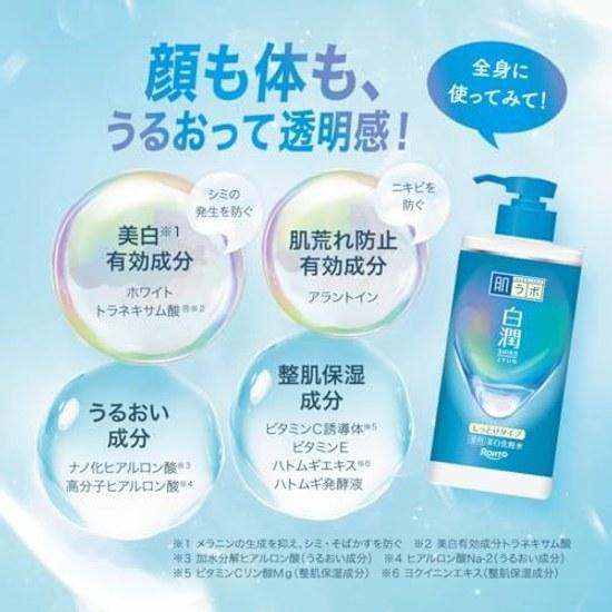 Hada Labo Shirojun Medicinal Whitening Lotion Large Capacity Pump Extra Moisture Sachet Included