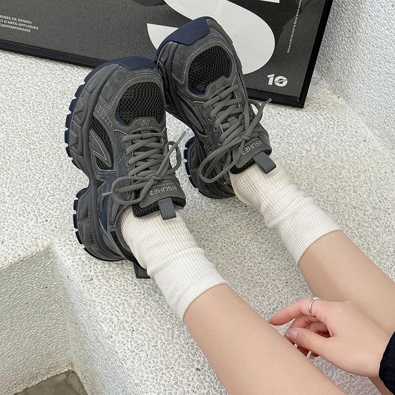 Chaussures dad shoes plateforme automne et hiver nouvelle tendance cuir velours chaussures de sport décontractées