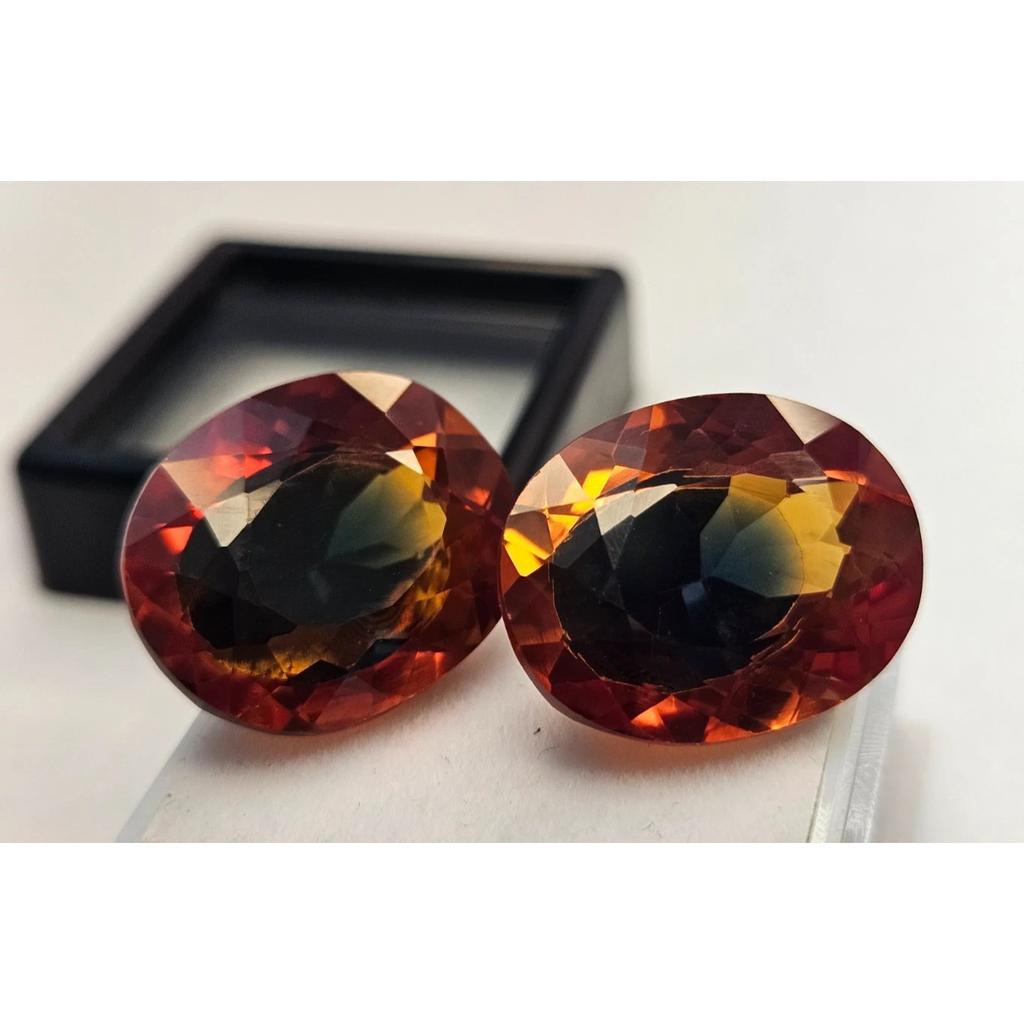 39-40 Ct Natural Pitambari Sapphire For Earrings Oval Cut Pair Gemstone