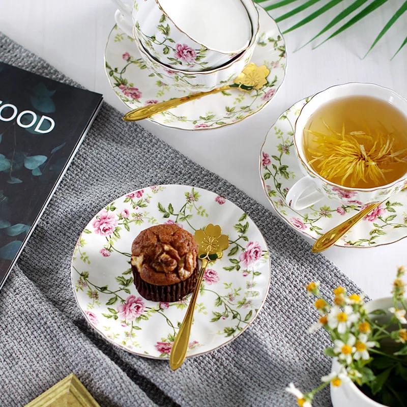 European Coffee Cup Set Female Small Luxury Household Simple Elegant Lovely Small Fresh Ceramic Flower Tea Cup