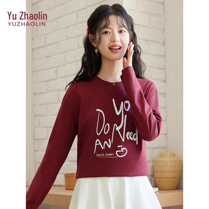 Yuzhaolin Women s Letter Print Long Sleeve T-Shirt M