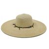 Ladies' Summer Straw Hat 13CM Large Brimmed Beach Hat Sunshade Hat Outdoor Beach Travel Hat Foldable