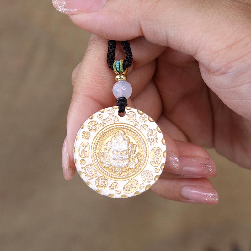 Peace & Joy Gold-Plated Sterling Silver Necklace with Wealth God Lanyard Pendant 999 sterling silver