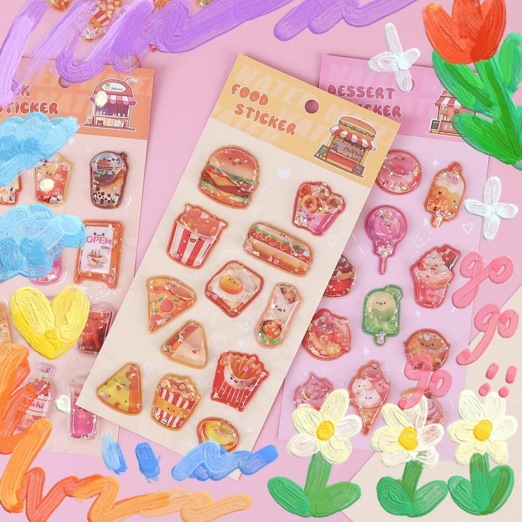 3D Seal Puffy Bonbon Lop for Cell Phone Adult Illustrated Craft Gift Water, 2-Pack, Stickers, Reward, Sparkly, Cute, Girls, Decoration, Planner, DIY,