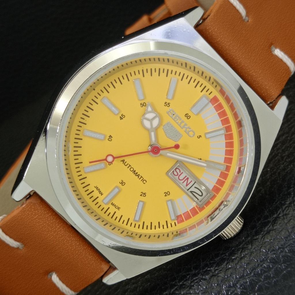 VINTAGE REFURBISHED SEIKO 5 AUTOMATIC 6309A JAPAN MENS YELLOW WATCH A440771-9 Sk-a440771-1