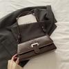 French Chic Faux Leather Baguette Bag Trendy Shoulder Armpit Crossbody Purse