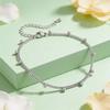Stainless Steel Link Cable Chain Anklet For Women Waterproof Beaded Anklet Fashion Foot Leg Accessories Gift