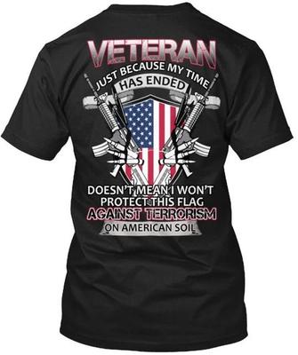 Veteran Tee 100% Cotton T-shirt Mens Tees Top Made In the USA T-Shirt Tee Top Unisex