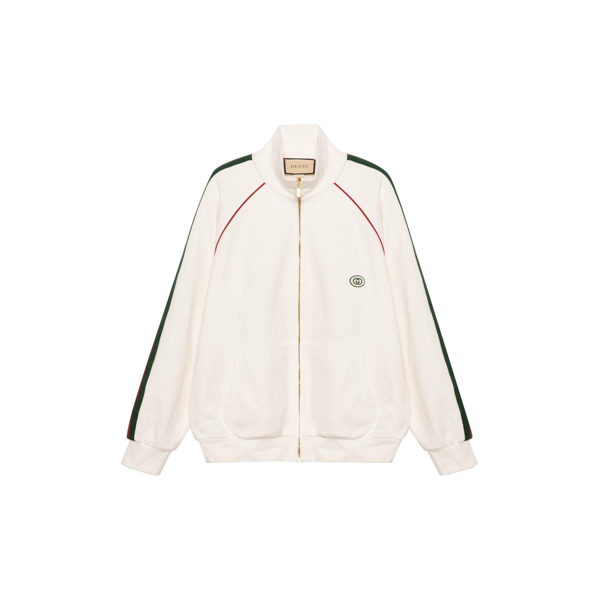 GUCCI Sweatshirts Men`s White Stand Collar