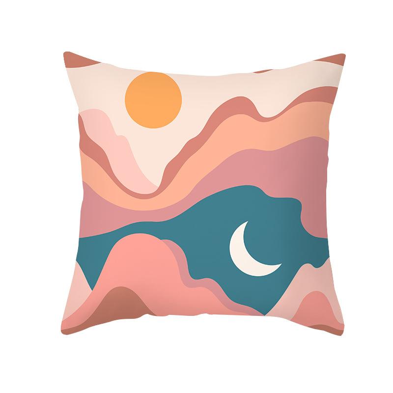 Sofa Pillow Cover Nordic Simple Abstract Office Cushion Peach Skin Pillow Cover
