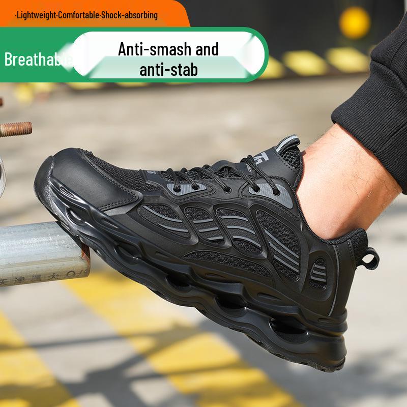 

Zhengu Men s Safety Shoes with Soft Sole, Anti-Smash, Anti-Puncture, Breathable, and Comfortable for Long Standing Work. 938~Black Soft Sole M;45