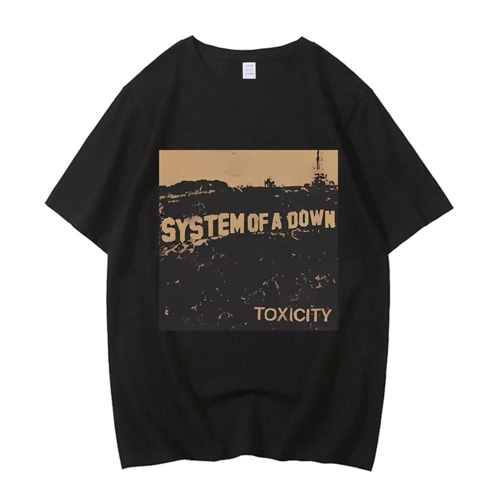 System of A Down Toxicity Album Musicale Copertina Maglietta Uomo Rock T Shirt Anni '90 Alternativa Cotone di Alta Qualità Maglietta