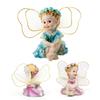 4 sztuk/zestaw Fairy Garden kwiat do składania anioły Ornament miniaturowy wystrój figurki z żywicy