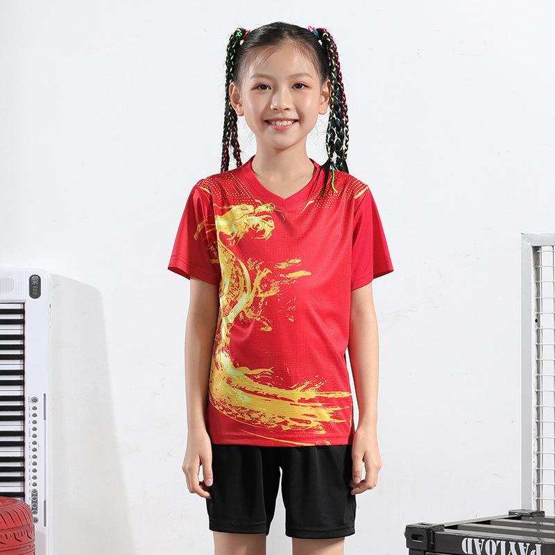 Children's Badminton Jersey Set Quick-drying Jersey Summer Children's Jersey Sports Short-sleeved Table Tennis Jersey The Same for Men and Women