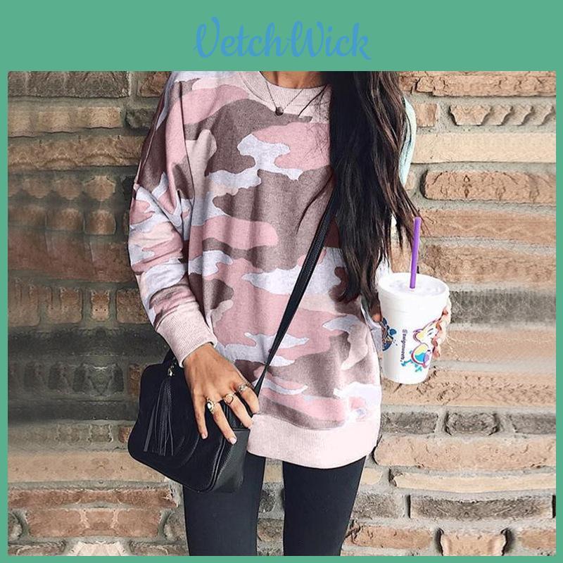 Premium Camouflage Woman Fashion Jumper Pullover Casual Tops Blouse Tee T-shirt