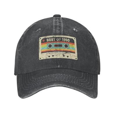 Individuelle Baumwolle Best Of 1980 Kassette Baseballkappe Herren Damen Atmungsaktiv Vintage 43. Geburtstag Geschenk Mixtape Papa Hut