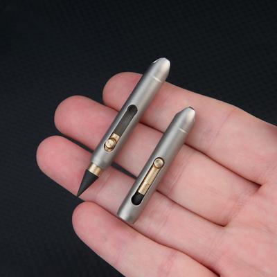 Intrekbare Titanium Metalen Eeuwige Pen, Slijpvrije Mini Zakpen, Draagbaar Sleutelhanger Ontwerp, Nood Schrijfgerei Voor Dagelijks En Buitengebruik