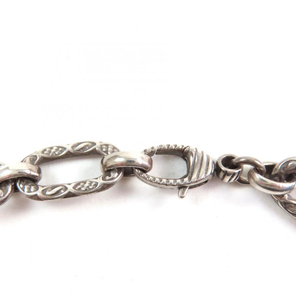 Great GUCCI Necklace Interlocking G Arabesque Long Chain Silver AG925 Women 524890 Used