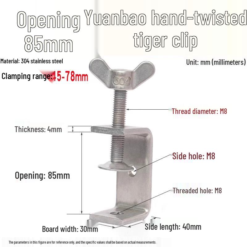 304 Stainless Steel U-Clamp Tiger Clamp with Hand-Tightened Eyebolt