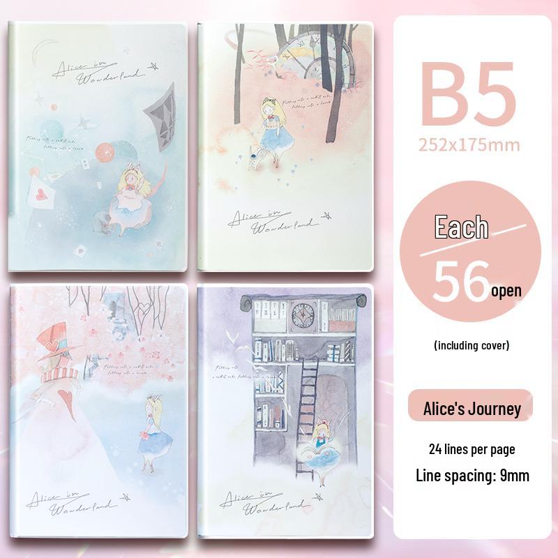 Thickened Plastic Cover Notebook - B5 & A5 Sizes for Girls, Art Students, and College Use