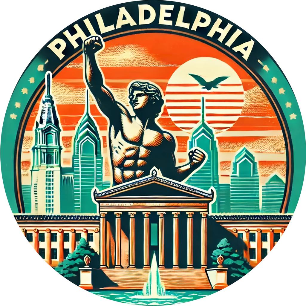 Room Decor pc Philadelphia Skyline Metal Sign x inch Round Aluminum Wall Art VintageStyle Home  Office Decor