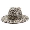 Hot-selling women's black soft woolen hats, leopard print hats, baron hats, spring women's top hats, gambler hats, large brim hats