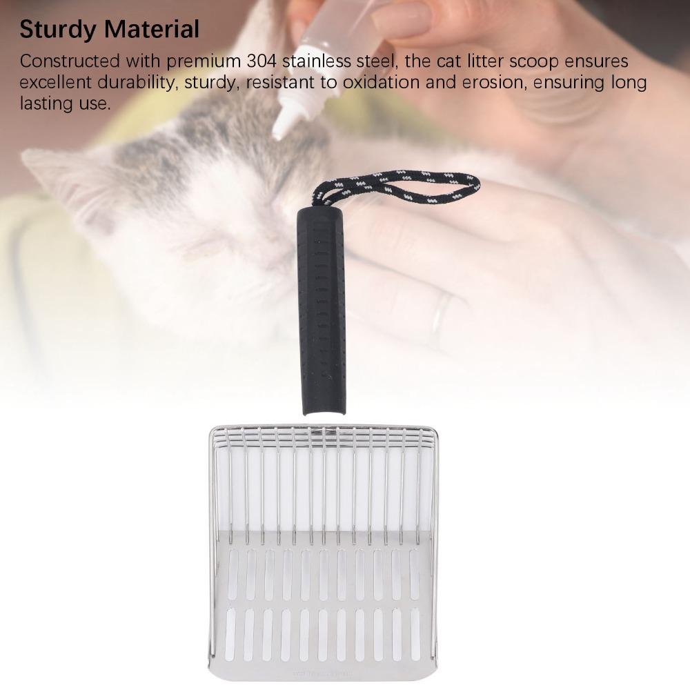 304 Stainless Steel Cat Litter Scoop Fast Filtration Kitten Litter Scoop Cat Litter Box