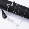 Fashion Lucky Clover Bracelet - Necklace - Earrings - Chain Bracelet & Ring Set