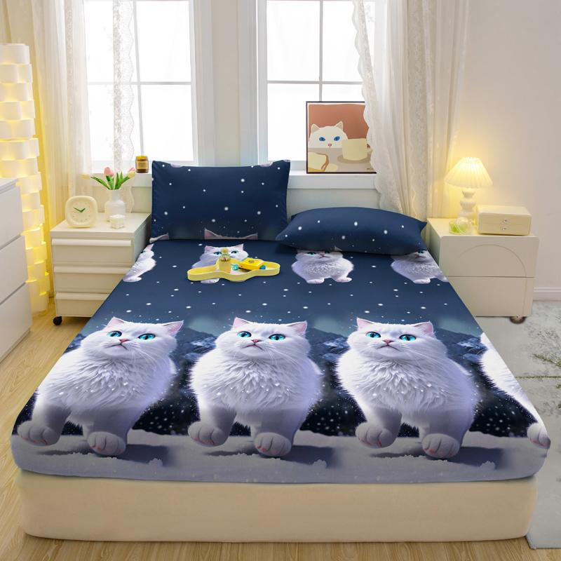 1 Cartoon Lustiges Tier Gedrucktes Mattes Spannbettlaken, Schlafzimmer Gedruckte Bettdecke, Bettwäsche (Ohne Kissenbezüge)