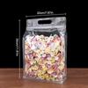 50Pcs Food Packaging Bags Transparent With Handle Stand Up Sealed For Candy Nuts Storage Reusable Zip Lock Pouches