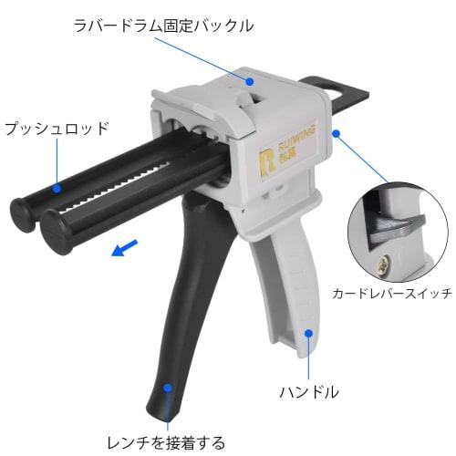 Dispenser Gun for Epoxy Resin Cartridges, 50ML Dispensing Gun Kit, AB Epoxy Adhesive Gun Mixing Universal 1:1/2:1 Adhesive Application Handle Tool, Im