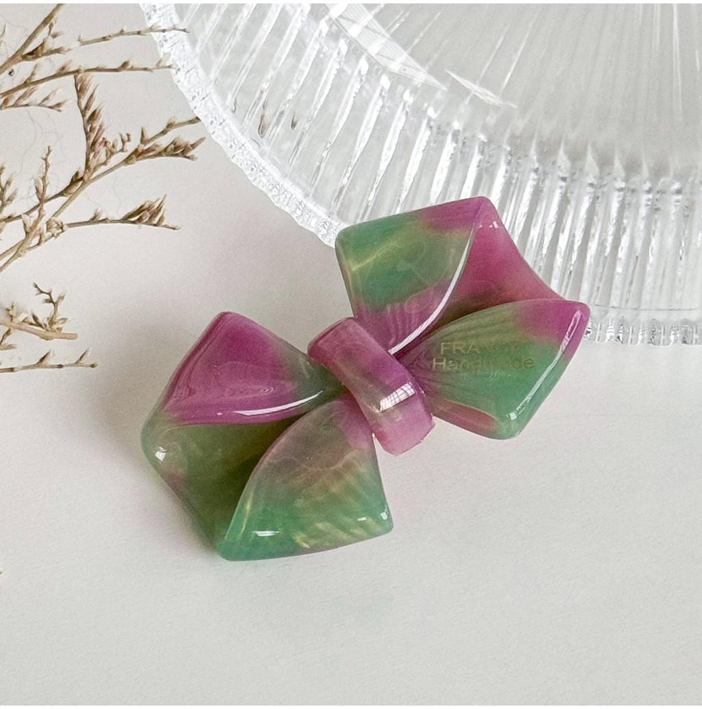 

High-end Acetate Bow Hair Clip For Women Stylish Duckbill Claw Accessory In Elegant Summer Colors Yellow Striped Pink Blue Green Purple Green