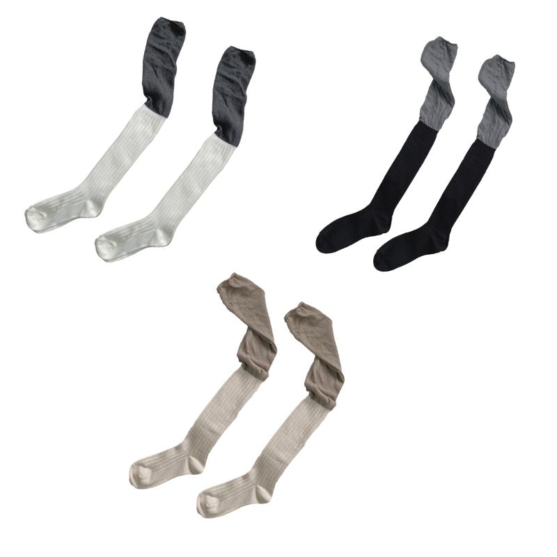1 Pair Ruffle Thigh High Socks Tube Frilly Socks Long Tube Socks for Girl Over Knee Stockings Princess Style Dress Socks