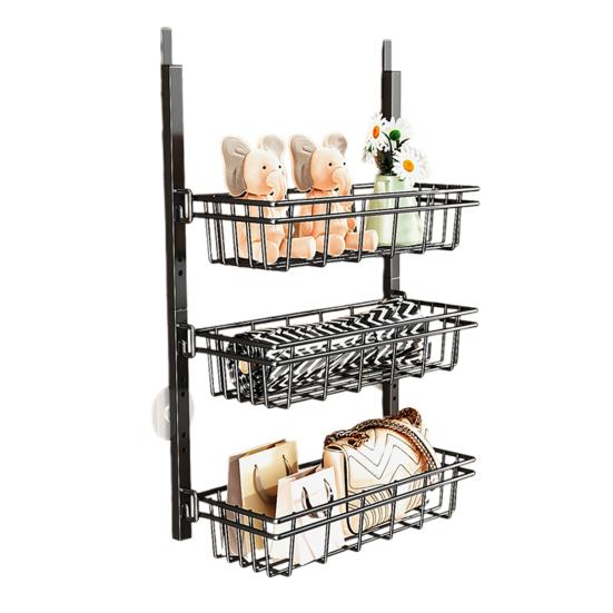 

Органайзер для хранения с регулируемыми подвесными корзинами, металлическая конструкция большой емкости, простая в установке полка для специй с крючками