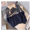 Damen Polokragen Halbreißverschluss Sweatshirt Buchstabendruck Locker Lässig Crop Top