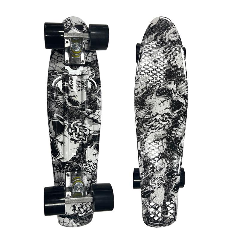 Colorful Children's Kick Skateboard - Fish Type Plastic, Four Wheels, for Street Surfing and Commuting