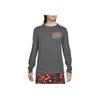 Letter Pattern Printed Loose Round Neck Long Sleeve T-Shirt Men Tops Coal-Gray FQ3879-060