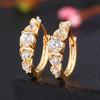 Luxury Women Gold Plated Heart Multi Rhinestones Clip Earrings Ear Jewelry