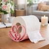 Heart-shaped Toilet Roll Holder No-slip Base 3D Printed Toilet Paper Rack Stable Rust-proof Paper Towel Container