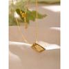 Eetit Statement Body Square Pendant Stainless Steel Statement Necklace Gold Color Texture Metal Personalized Jewelry 2023