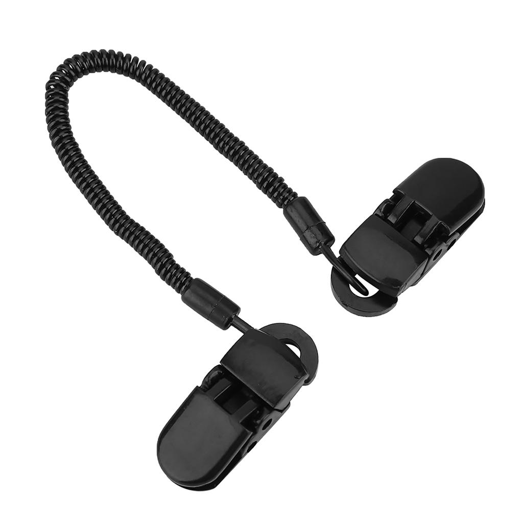 3pcs Black Retainer Hat Clip for Fishing Apparel Holder and Coiled Cord Leash Sailing Hat Clip
