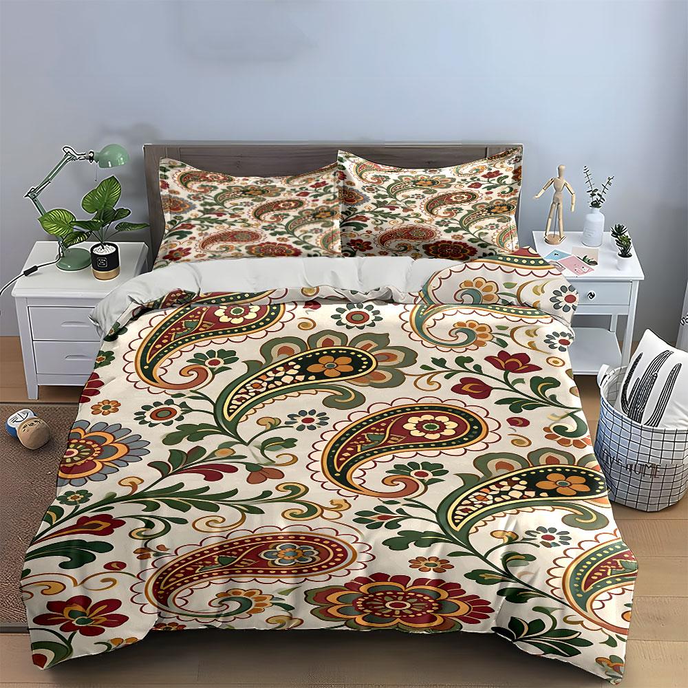 Paisley and Floral Motifs. Bedding Sets Duvet Cover Sets Duvet Covers Pillowcases(1 * Duvet Cover 2 * Pillowcases Without Duvet Insert)